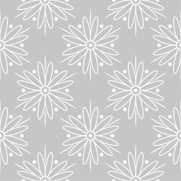 Gri arka plan üzerinde beyaz çiçek süsleme. Tekstil ve duvar kağıtları için seamless modeli