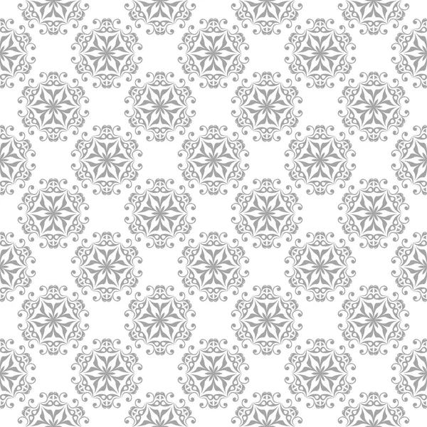 Işık gri çiçek sorunsuz süsleme beyaz arka plan üzerinde. Tekstil ve duvar kağıtları için seamless modeli