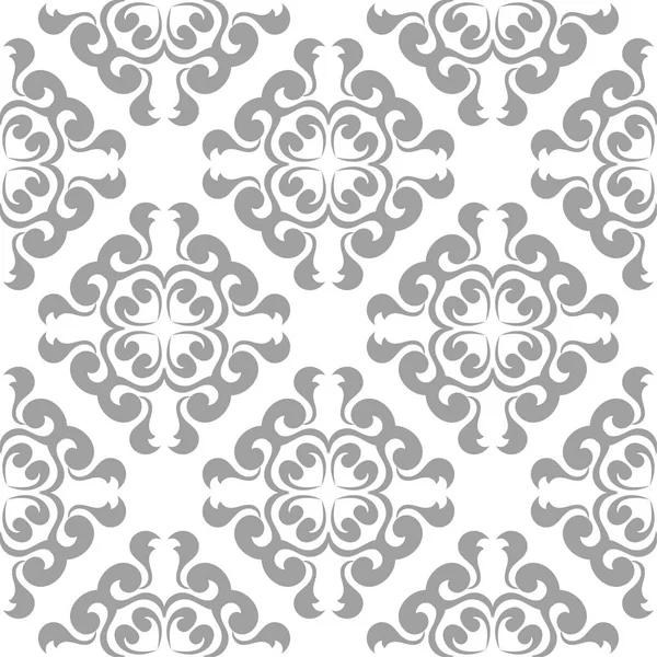 Beyaz arka plan üzerine açık gri çiçek süsleme. Tekstil ve duvar kağıtları için seamless modeli