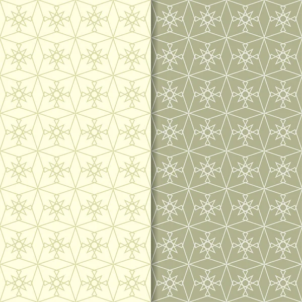 Zeytin yeşili geometrik süsler. Web, Tekstil ve duvar kağıtları için dikişsiz desen seti