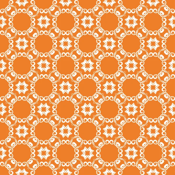 Turuncu çiçek süsleme beyaz elemanları ile. Tekstil ve duvar kağıtları için seamless modeli