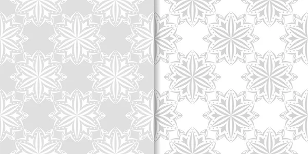 Işık gri çiçek arka planlar. Tekstil ve duvar kağıtları için dikişsiz desen seti