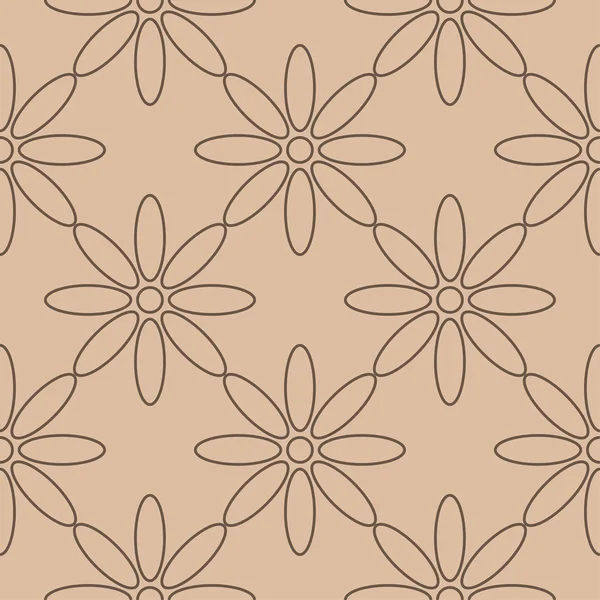 褐色的花卉装饰米色背景 纺织品和墙纸无缝图案 — 图库矢量图片