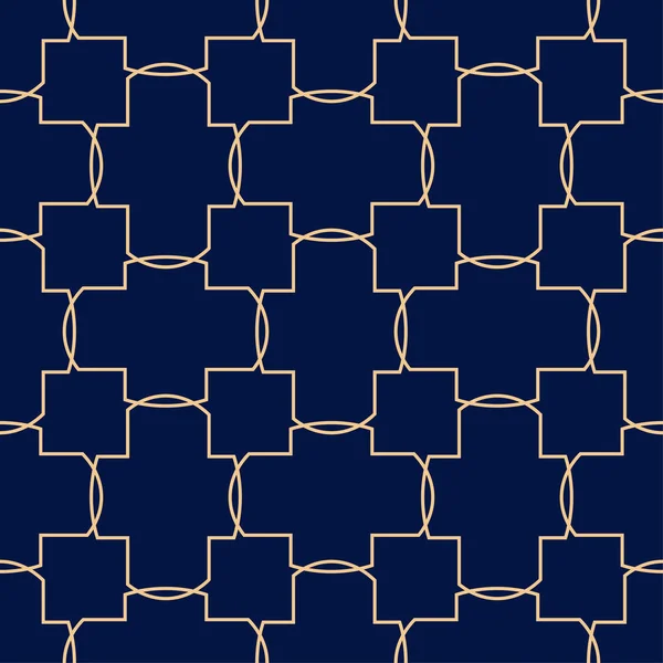 Altın mavi geometrik süsleme. Web, Tekstil ve duvar kağıtları için seamless modeli