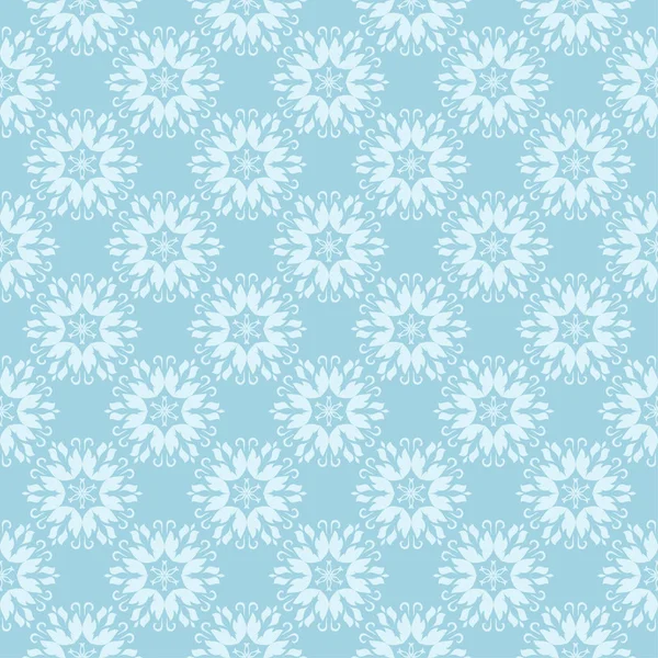 Beyaz ve mavi çiçek desenli. Tekstil ve duvar kağıtları için sorunsuz süsleme