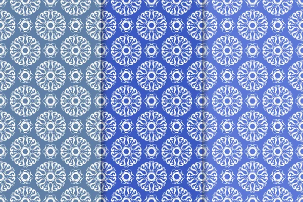 Çiçek süsler kümesi. Mavi dikey Dikişsiz desen. Duvar kağıdı arka plan