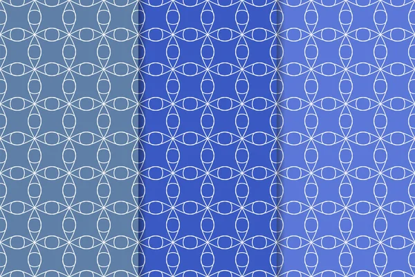 Mavi geometrik süsler. Web, Tekstil ve duvar kağıtları için dikey Dikişsiz desen seti