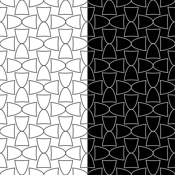 Siyah ve beyaz geometrik süsler. Web, Tekstil ve duvar kağıtları için dikişsiz desen seti
