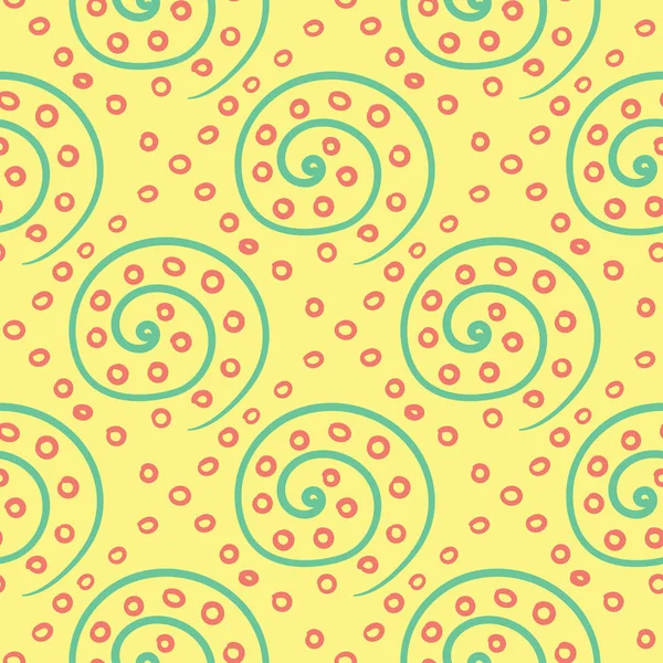 Geometrik seamless modeli. Sarı arka plan duvar kağıtları, Tekstil ve kumaş için pembe ve yeşil tasarım ile