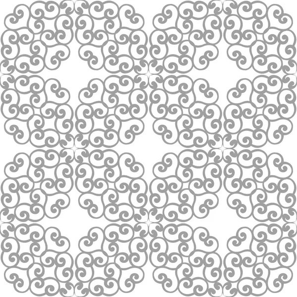 Beyaz ve gri çiçek süsleme. Tekstil ve duvar kağıtları için seamless modeli