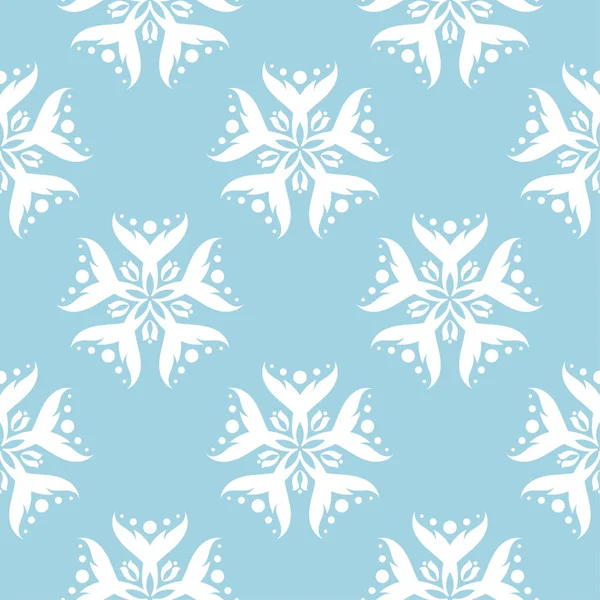 Λευκό Floral Στολίδι Ναυτικό Μπλε Φόντο Χωρίς Ραφή Πρότυπο Για — Διανυσματικό Αρχείο