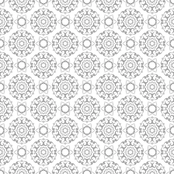 Işık gri çiçek sorunsuz süsleme beyaz arka plan üzerinde. Tekstil ve duvar kağıtları için seamless modeli