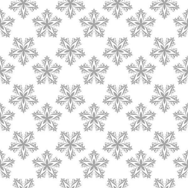 Işık gri çiçek sorunsuz süsleme beyaz arka plan üzerinde. Tekstil ve duvar kağıtları için seamless modeli