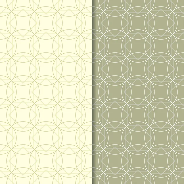 Zeytin yeşili geometrik süsler. Web, Tekstil ve duvar kağıtları için dikişsiz desen seti