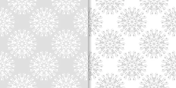 Işık gri çiçek arka planlar. Tekstil ve duvar kağıtları için dikişsiz desen seti