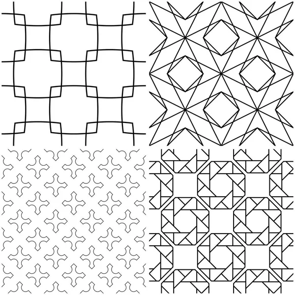 Geometrische Muster Schwarzweiß Monochrome Nahtlose Hintergründe Vektorillustration — Stockvektor