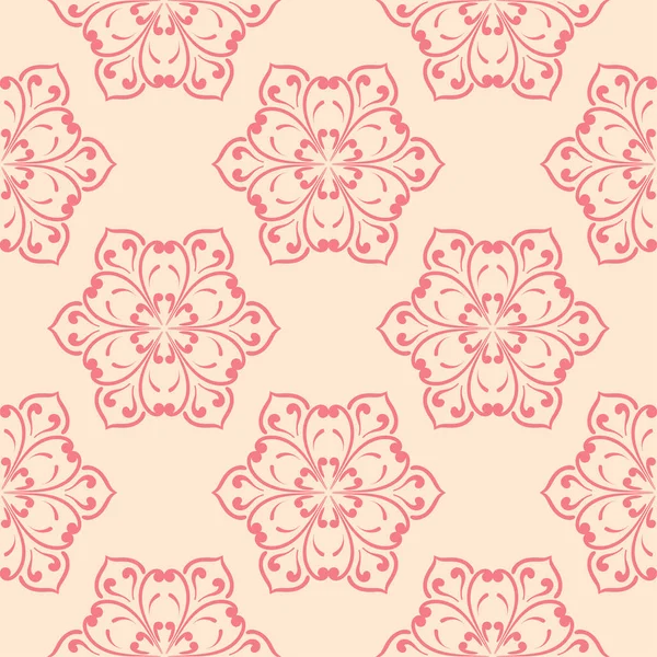 Bej renkli arka plan üzerinde kırmızı çiçek öğeleri. Tekstil ve duvar kağıtları için seamless modeli