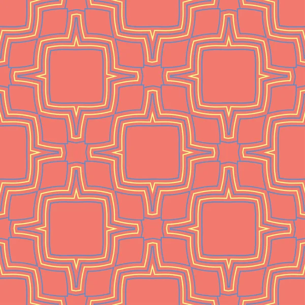Geometrisch Farbigen Nahtlosen Hintergrund Helle Elemente Auf Orangefarbenem Hintergrund Für — Stockvektor