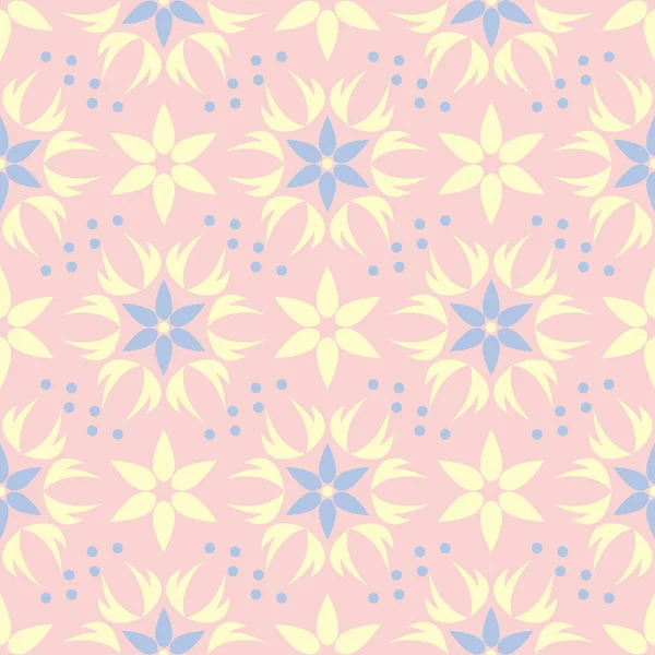 Motif Floral Rose Sans Couture Avec Des Éléments Fleurs Bleu — Image vectorielle