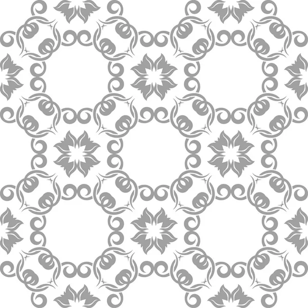 Licht Grijze Floral Element Witte Achtergrond Naadloze Patroon Voor Textiel — Stockvector