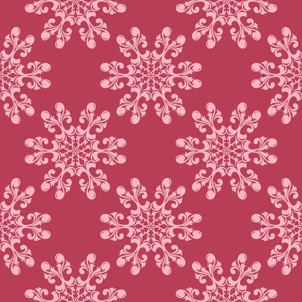 Kırmızı zemin üzerine çiçek süsleme. Tekstil ve duvar kağıtları için seamless modeli