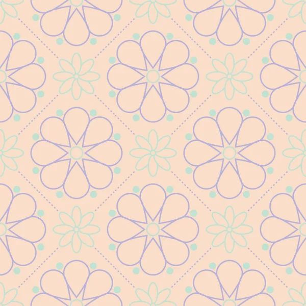 Çok renkli çiçek seamless modeli. Bej renkli arka plan duvar kağıtları, Tekstil ve kumaş için mor ve mavi çiçek öğeleri ile