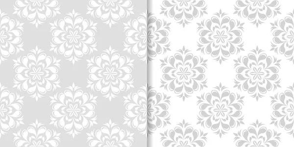 Işık gri çiçek arka planlar. Tekstil ve duvar kağıtları için dikişsiz desen seti