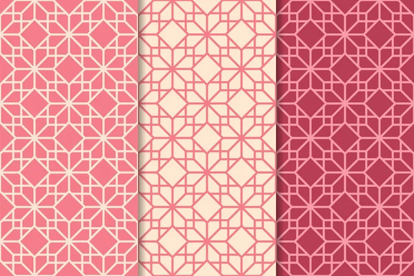 Web, Tekstil ve duvar kağıtları için dikey Dikişsiz desen kiraz kırmızı geometrik dizi