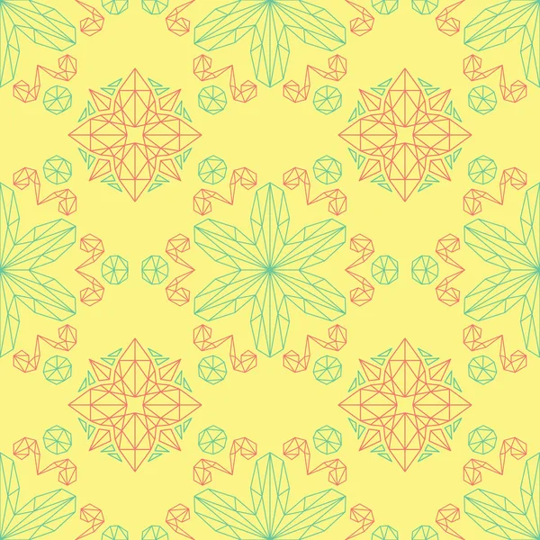 Sarı çiçek seamless modeli. Pembe ve yeşil çiçek tasarımı ile renkli arka plan