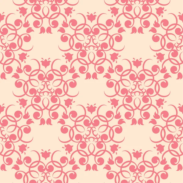 Bej renkli arka plan üzerinde kırmızı çiçek tasarım. Tekstil ve duvar kağıtları için seamless modeli