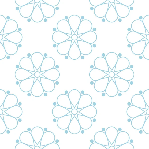 Hafif mavi ve beyaz çiçek süsleme. Tekstil ve duvar kağıtları için seamless modeli