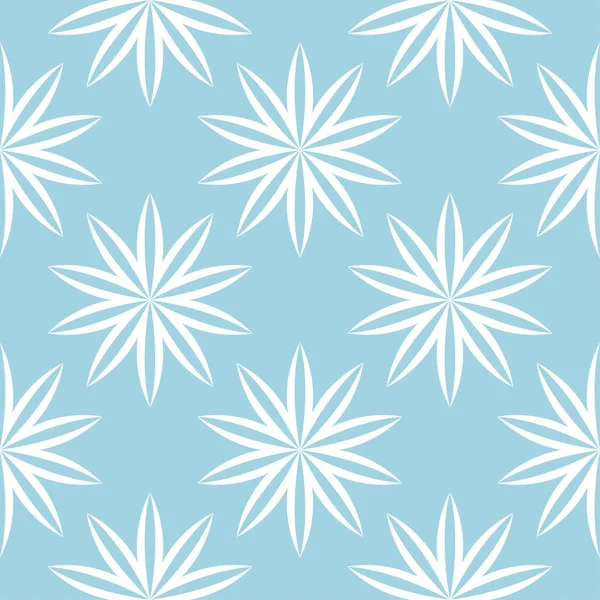 Witte Bloemen Ornament Marineblauwe Achtergrond Naadloze Patroon Voor Textiel Wallpapers — Stockvector