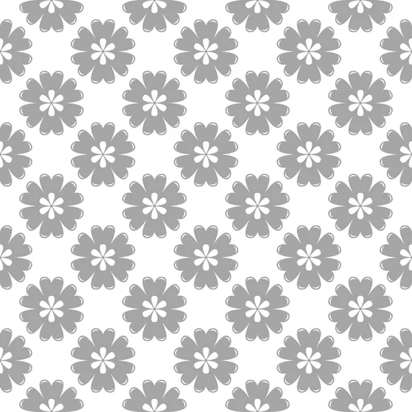 Beyaz arka plan üzerine açık gri çiçek süsleme. Tekstil ve duvar kağıtları için seamless modeli