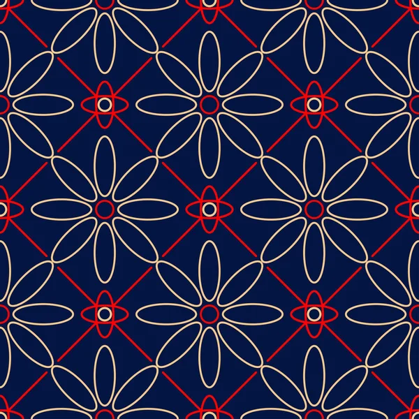 Çiçek seamless modeli. Duvar kağıtları, Tekstil ve kumaş için renkli kırmızı ve mavi arka plan