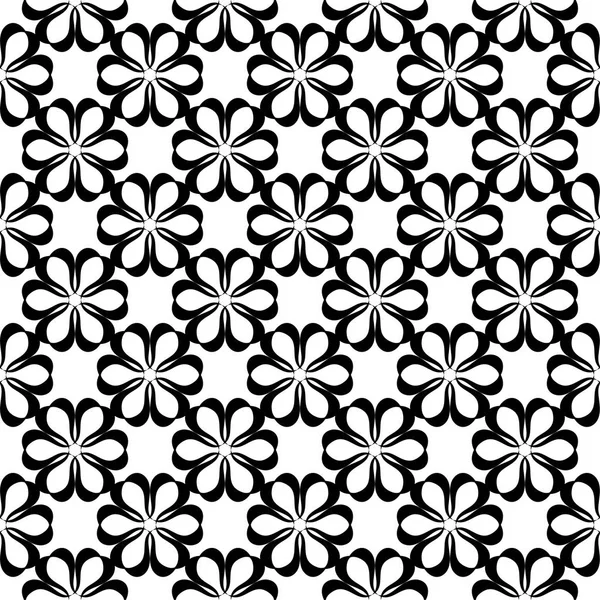 Beyaz arka planda siyah çiçek süsleme. Tekstil ve duvar kağıtları için seamless modeli