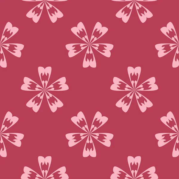 Kırmızı zemin üzerine çiçek süsleme. Tekstil ve duvar kağıtları için seamless modeli