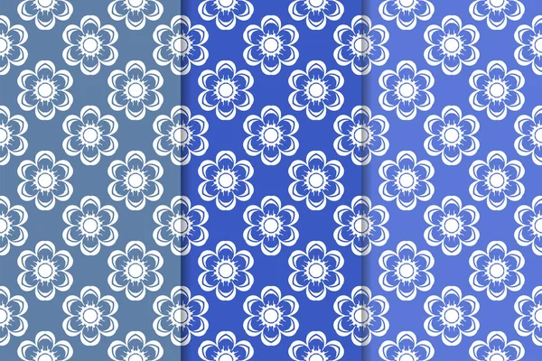 Çiçek süsler kümesi. Mavi dikey Dikişsiz desen. Duvar kağıdı arka plan