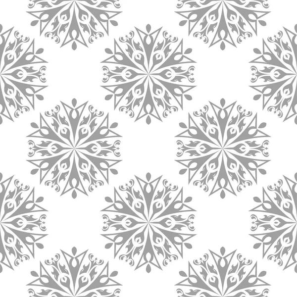 Beyaz arka plan üzerine açık gri çiçek süsleme. Tekstil ve duvar kağıtları için seamless modeli