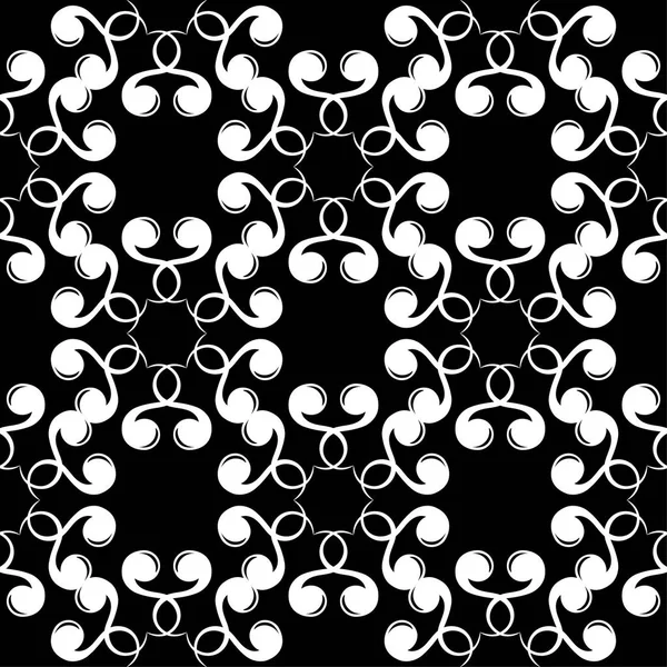 Siyah arka plan üzerine beyaz çiçek tasarım. Tekstil ve duvar kağıtları için seamless modeli