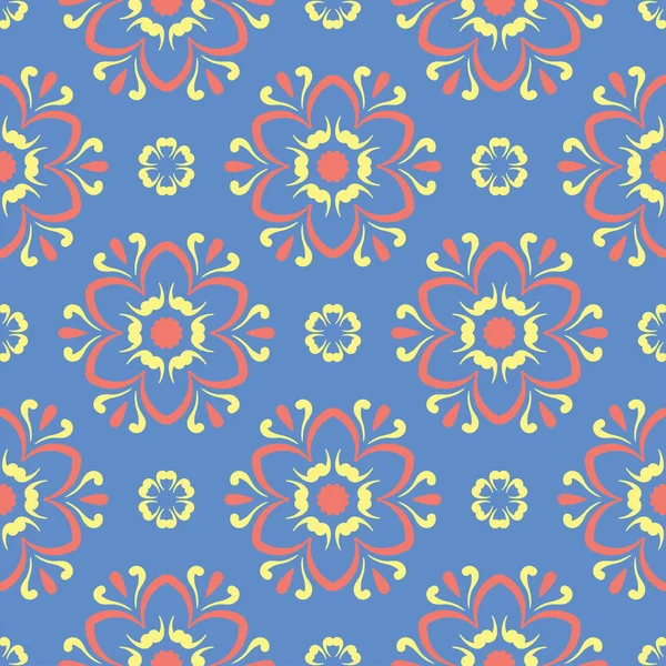 Çiçek mavi seamless modeli. Renkli çiçek arka plan duvar kağıtları, Tekstil ve kumaş için