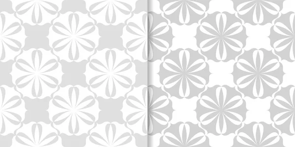 Motifs Ornementaux Floraux Gris Clair Ensemble Motifs Sans Couture Pour — Image vectorielle