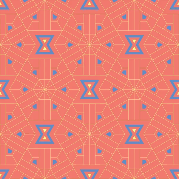 Turuncu seamless modeli. Parlak geometrik arka plan duvar kağıtları ve Tekstil için mavi ve sarı tasarımı ile