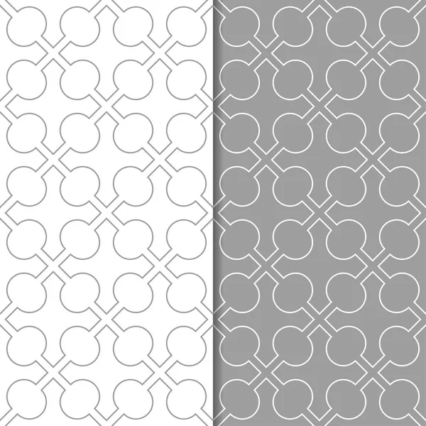 Gri ve beyaz geometrik süsler. Web, Tekstil ve duvar kağıtları için dikişsiz desen seti