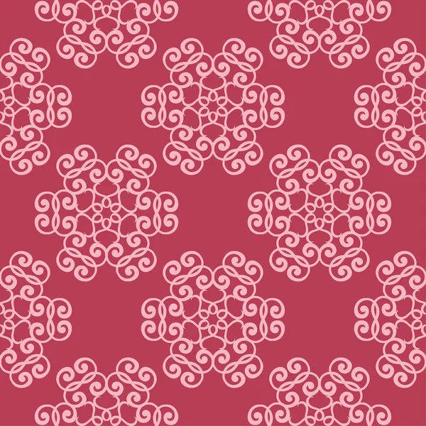 Kırmızı zemin üzerine çiçek süsleme. Tekstil ve duvar kağıtları için seamless modeli