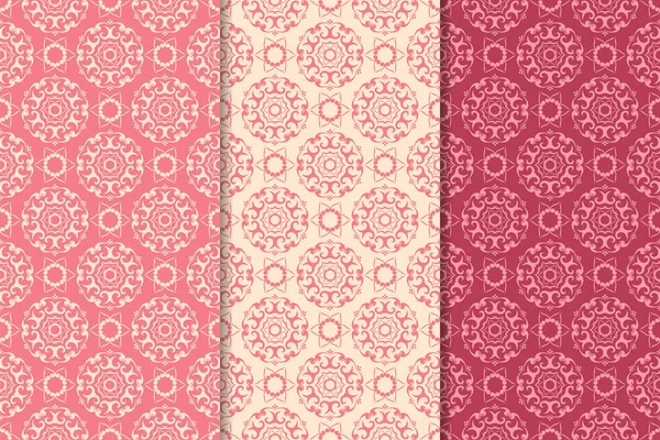 Çiçek süsler kümesi. Kiraz kırmızısı dikey Dikişsiz desen. Duvar kağıdı arka plan