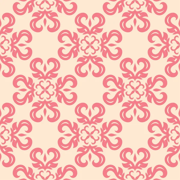 Bej renkli arka plan üzerinde kırmızı çiçekler. Tekstil ve duvar kağıtları için süs seamless modeli