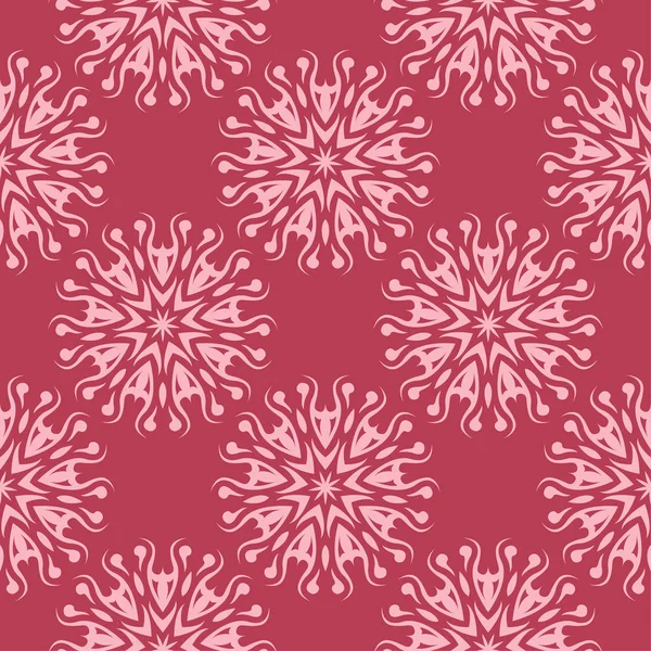 Kırmızı zemin üzerine çiçek süsleme. Tekstil ve duvar kağıtları için seamless modeli