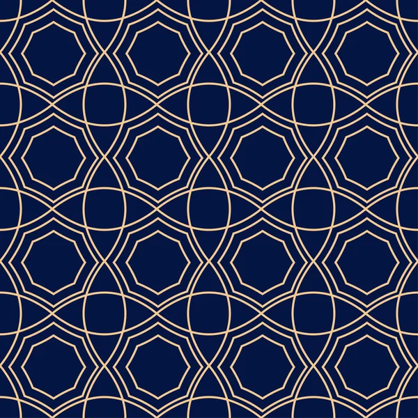 Altın mavi geometrik süsleme. Web, Tekstil ve duvar kağıtları için seamless modeli