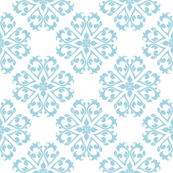 Beyaz zemin üzerine mavi çiçek süsleme. Tekstil ve duvar kağıtları için seamless modeli