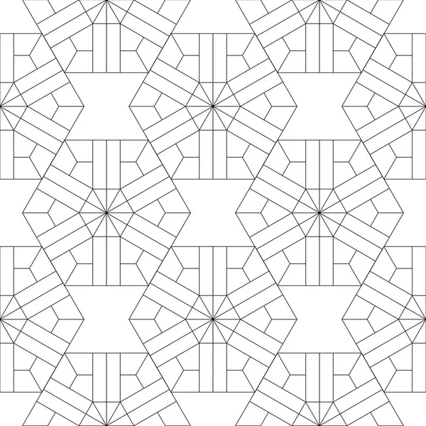 Ornement Géométrique Monochrome Blanc Noir Modèle Sans Couture Pour Toile — Image vectorielle